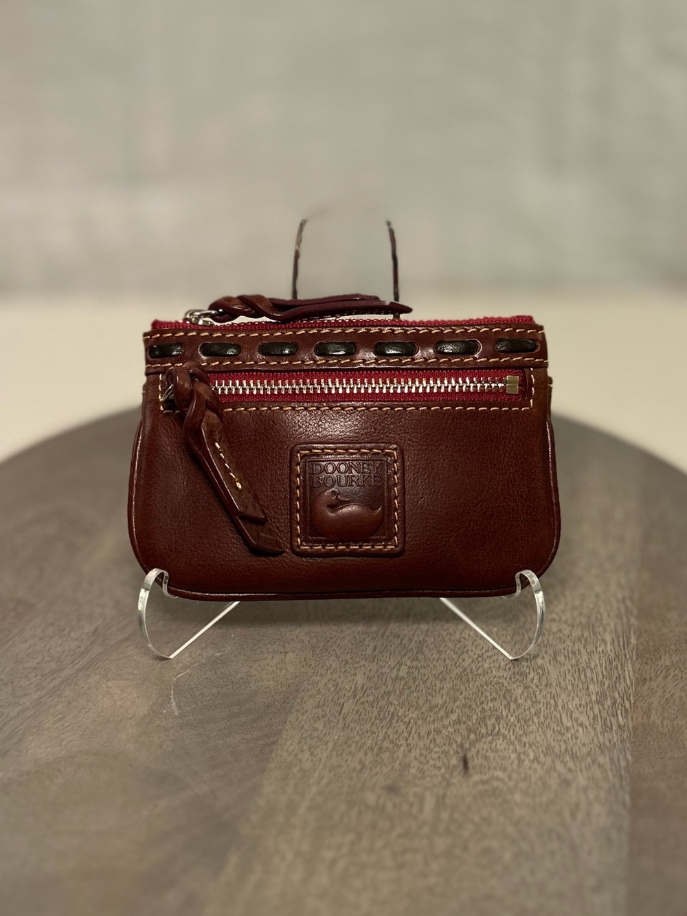 Dooney and Bourke Florentine Small Coin Case in CHESTNUT